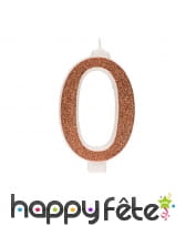 Bougie chiffre rose doré de 13 cm, image 1