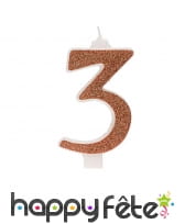 Bougie chiffre rose doré de 13 cm, image 4