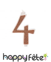Bougie chiffre rose doré de 13 cm, image 5