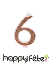 Bougie chiffre rose doré de 13 cm, image 7