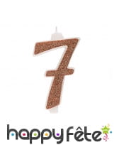 Bougie chiffre rose doré de 13 cm, image 8