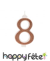 Bougie chiffre rose doré de 13 cm, image 9