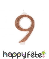 Bougie chiffre rose doré de 13 cm, image 10