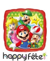 Ballon carré Super Mario et ses amis, 23 X 23 cm