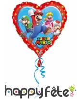 Ballon coeur Super Mario et ses amis de 43 cm