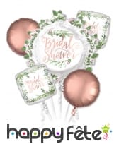 Bouquet de ballons Bridal Shower blanc cuivre