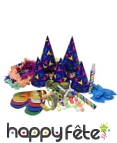 Boîte de cotillons colorés pour 25 personnes