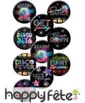 Badges Disco de 4.5 cm, par 10