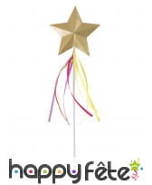 Baguette de fée avec étoile dorée et franges