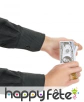 Bague dorée imprimé dollars, image 1