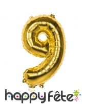 Ballon doré métallisé en forme de chiffre, image 10