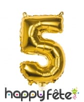 Ballon doré métallisé en forme de chiffre, image 6