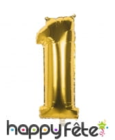 Ballon doré métallisé en forme de chiffre, image 2