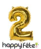 Ballon doré métallisé en forme de chiffre, image 3