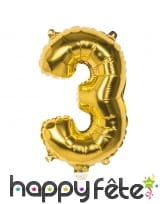 Ballon doré métallisé en forme de chiffre, image 4