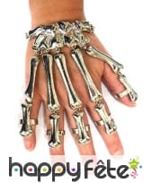Bracelet de main squelette argentée, image 1