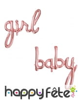 Ballon de naissance rose doré, 77 x 70 cm