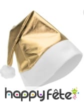 Bonnet de Noël doré métallisé