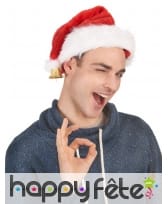 Bonnet de Noël en peluche avec clochette, image 3