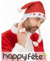 Bonnet de noël lumineux avec tresses blanches, image 2