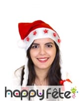 Bonnet de noël lumineux avec tresses blanches, image 3