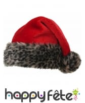 Bonnet de Noel peluche léopard