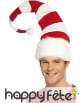 Bonnet de noël rayé rouge/blanc, image 1