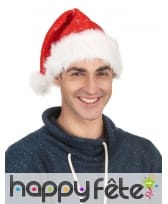 Bonnet de Noël rouge avec paillettes argentées, image 1