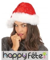 Bonnet de Noël rouge avec paillettes argentées, image 2