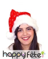 Bonnet de Noël rouge avec paillettes argentées, image 3