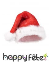 Bonnet de Noël rouge avec paillettes argentées