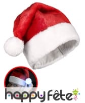 Bonnet de Noël rouge avec pompom lumineux