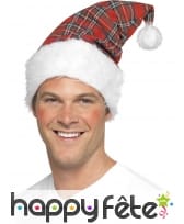Bonnet de noel tartan rouge, image 1