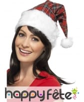 Bonnet de noel tartan rouge, image 2