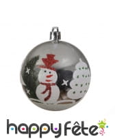 Boule de noël bonhomme de neige de 8cm