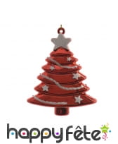 Boule de Noël en forme de sapin rouge 7cm