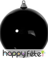 Boule de noël noire brillante de 14cm