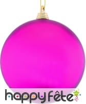 Boule de noël rose fuschia mat de 10cm