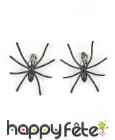 Boucles d'oreilles araignées noires