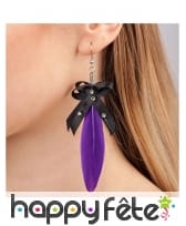 Boucles d'oreilles avec plume adulte, image 1