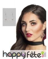 Boucles d'oreilles chauve-souris aux yeux rouges