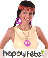 Boucles d'oreilles et collier peace and love, image 4