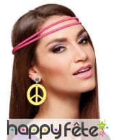 Boucles d'oreilles peace and love jaunes