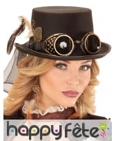 Boucles d'oreilles Steampunk plumes et engrenages, image 1