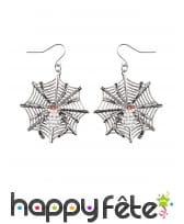 Boucles d'oreilles toile d'araignées en métal, image 1