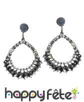 Boucles d'oreilles vintage, faux diamants, image 1