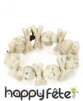 Bracelet d'os et de têtes de mort