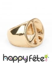 Bague dorée peace and love, image 2