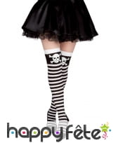 Bas de pirate rayés noires et blancs