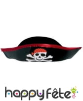 Bicorne de pirate avec tête de mort pour enfant